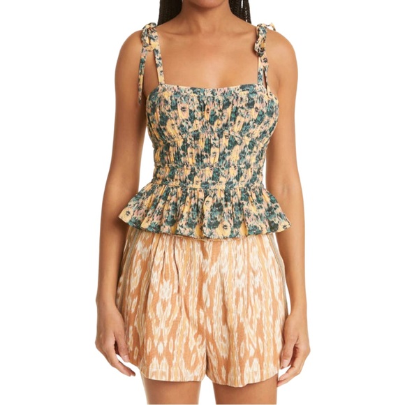 Ulla Johnson Tops - Ulla Johnson Nora Tie Shoulder Silk Peplum Top in Begonia (2)